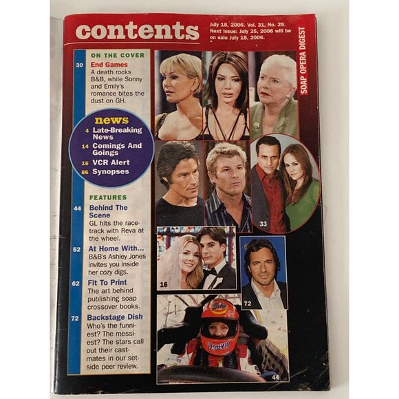 Soap Opera Digest Tragic death Bold and Beautiful July 18, 2006 magazine Vintage - Picture 9 of 13